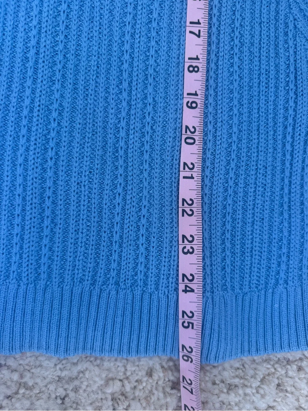 St. John Periwinkle Blue Ribbed Knit Dolman Sleeve Sweater Petite Small - Picture 5 of 5